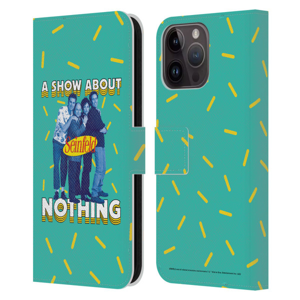 Seinfeld Graphics A Show About Nothing Leather Book Wallet Case Cover For Apple iPhone 15 Pro Max