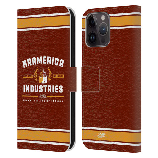 Seinfeld Graphics Kramerica Industries Leather Book Wallet Case Cover For Apple iPhone 15 Pro Max
