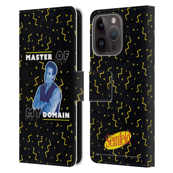 Seinfeld Graphics Master Of My Domain Leather Book Wallet Case Cover For Apple iPhone 15 Pro