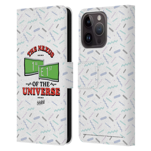 Seinfeld Graphics Nexus Of The Universe Leather Book Wallet Case Cover For Apple iPhone 15 Pro