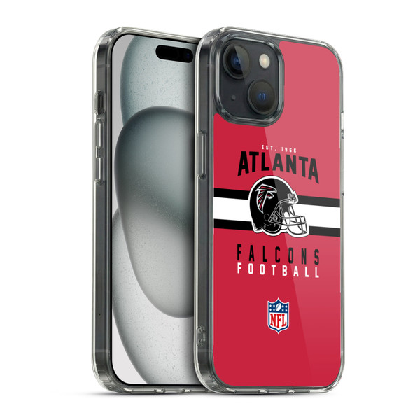 NFL Atlanta Falcons Graphics Helmet Typography Soft Gel Case for Apple iPhone 15 & MagSafe