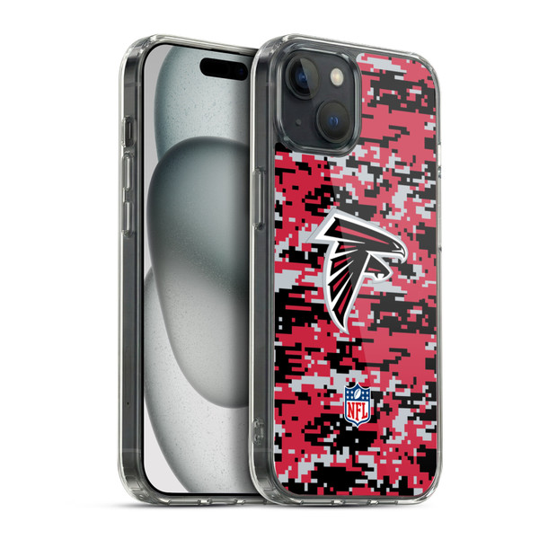 NFL Atlanta Falcons Graphics Digital Camouflage Soft Gel Case for Apple iPhone 15 Plus & MagSafe