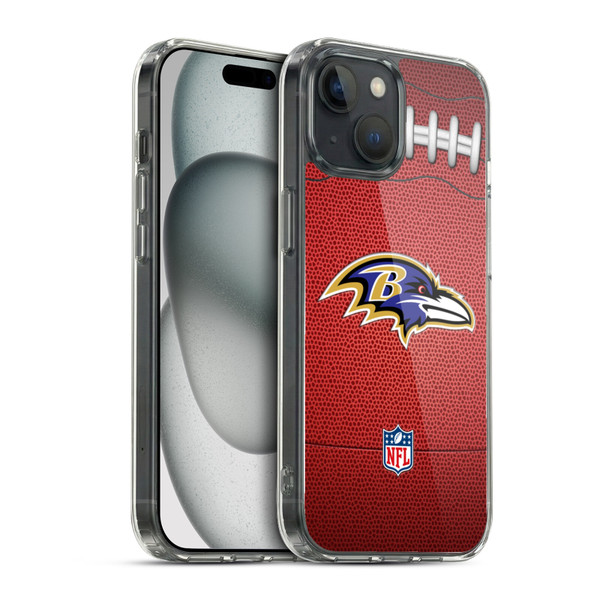 NFL Baltimore Ravens Graphics Football Soft Gel Case for Apple iPhone 15 & MagSafe
