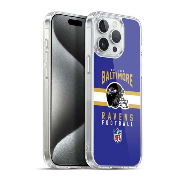 NFL Baltimore Ravens Graphics Helmet Typography Soft Gel Case for Apple iPhone 15 Pro Max & MagSafe