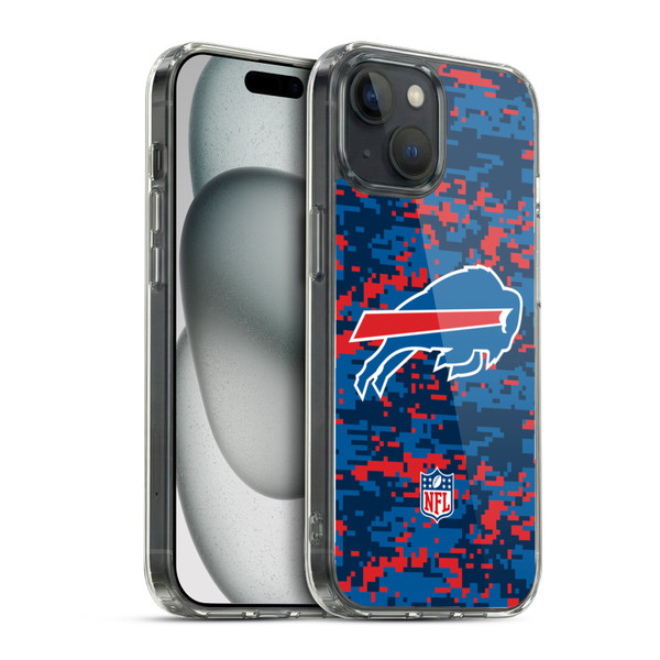 NFL Buffalo Bills Graphics Digital Camouflage Soft Gel Case for Apple iPhone 15 & MagSafe
