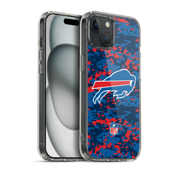 NFL Buffalo Bills Graphics Digital Camouflage Soft Gel Case for Apple iPhone 15 Plus & MagSafe