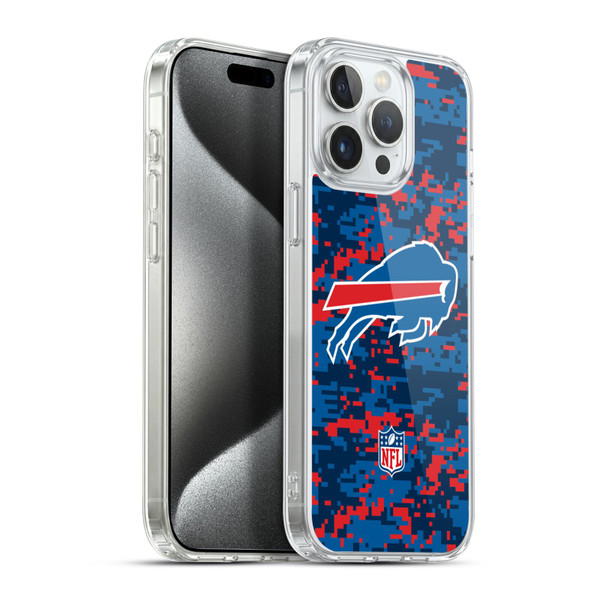 NFL Buffalo Bills Graphics Digital Camouflage Soft Gel Case for Apple iPhone 15 Pro Max & MagSafe