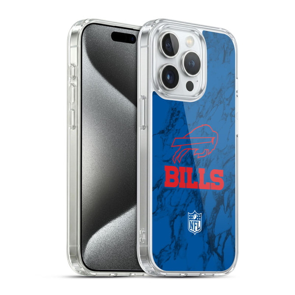 NFL Buffalo Bills Graphics Coloured Marble Soft Gel Case for Apple iPhone 15 Pro & MagSafe