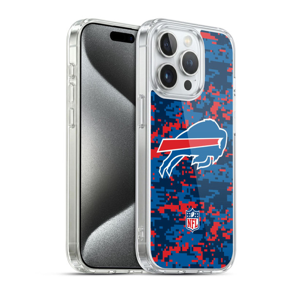 NFL Buffalo Bills Graphics Digital Camouflage Soft Gel Case for Apple iPhone 15 Pro & MagSafe