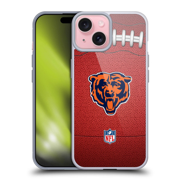 NFL Chicago Bears Graphics Football Soft Gel Case for Apple iPhone 15