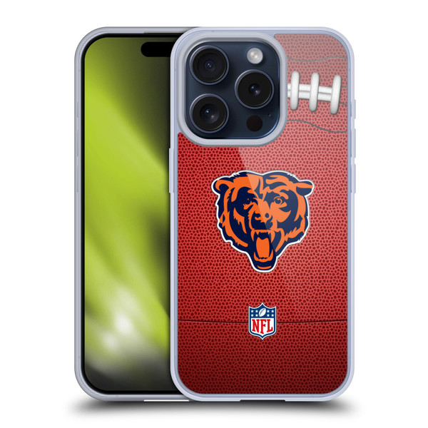 NFL Chicago Bears Graphics Football Soft Gel Case for Apple iPhone 15 Pro
