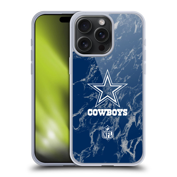 NFL Dallas Cowboys Graphics Coloured Marble Soft Gel Case for Apple iPhone 15 Pro Max