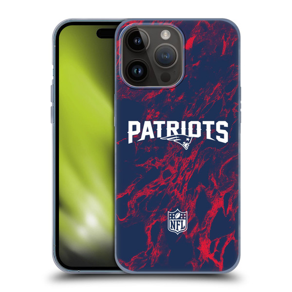 NFL New England Patriots Graphics Coloured Marble Soft Gel Case for Apple iPhone 15 Pro Max