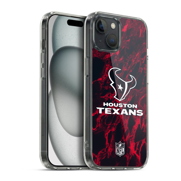 NFL Houston Texans Graphics Coloured Marble Soft Gel Case for Apple iPhone 15 Plus & MagSafe
