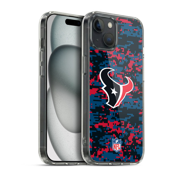 NFL Houston Texans Graphics Digital Camouflage Soft Gel Case for Apple iPhone 15 Plus & MagSafe