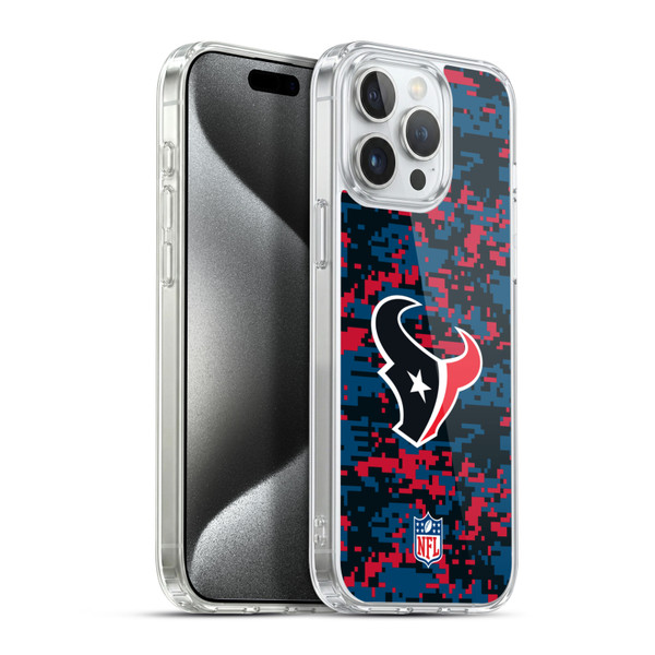 NFL Houston Texans Graphics Digital Camouflage Soft Gel Case for Apple iPhone 15 Pro Max & MagSafe