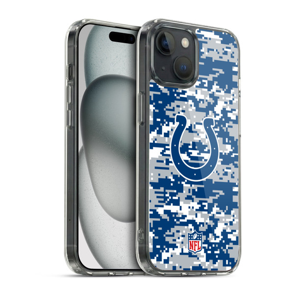 NFL Indianapolis Colts Graphics Digital Camouflage Soft Gel Case for Apple iPhone 15 & MagSafe