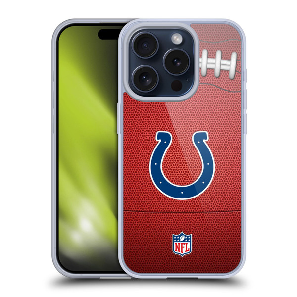 NFL Indianapolis Colts Graphics Football Soft Gel Case for Apple iPhone 15 Pro