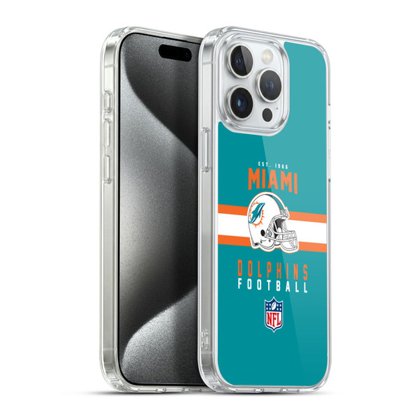 NFL Miami Dolphins Graphics Helmet Typography Soft Gel Case for Apple iPhone 15 Pro Max & MagSafe