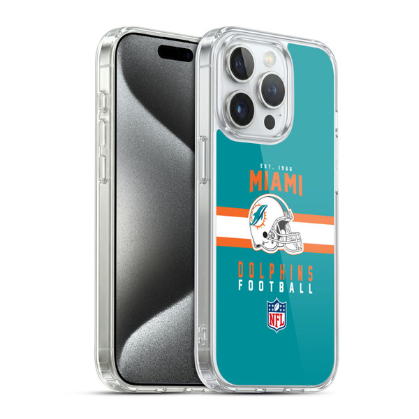 NFL Miami Dolphins Graphics Helmet Typography Soft Gel Case for Apple iPhone 15 Pro & MagSafe