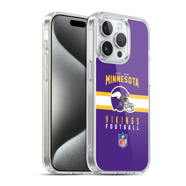 NFL Minnesota Vikings Graphics Helmet Typography Soft Gel Case for Apple iPhone 15 Pro & MagSafe
