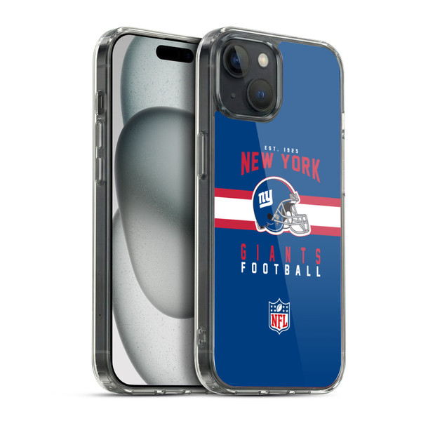 NFL New York Giants Graphics Helmet Typography Soft Gel Case for Apple iPhone 15 Plus & MagSafe