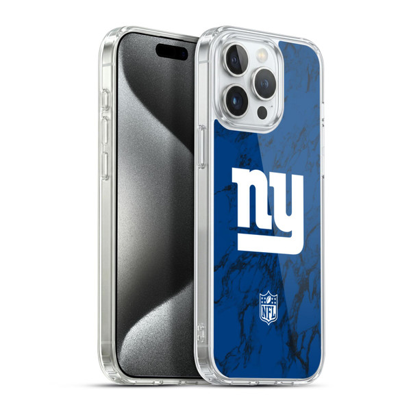 NFL New York Giants Graphics Coloured Marble Soft Gel Case for Apple iPhone 15 Pro Max & MagSafe