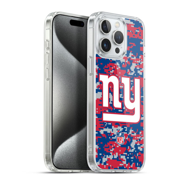 NFL New York Giants Graphics Digital Camouflage Soft Gel Case for Apple iPhone 15 Pro Max & MagSafe