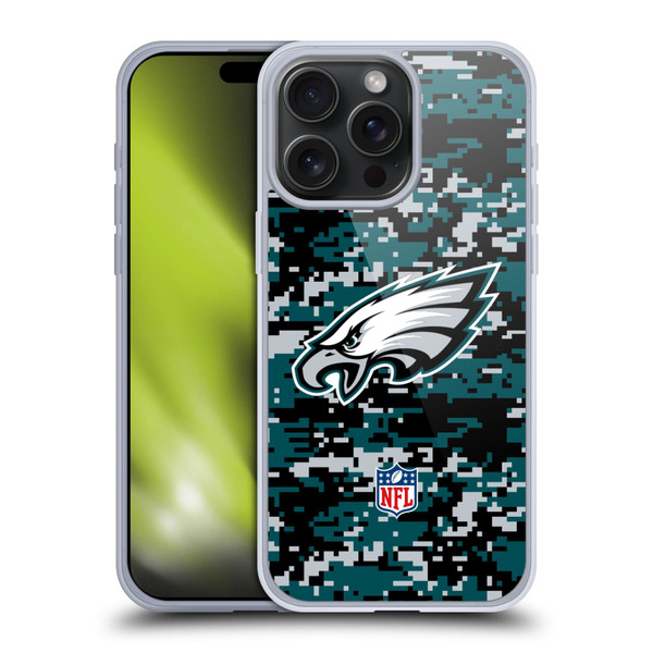 NFL Philadelphia Eagles Graphics Digital Camouflage Soft Gel Case for Apple iPhone 15 Pro Max