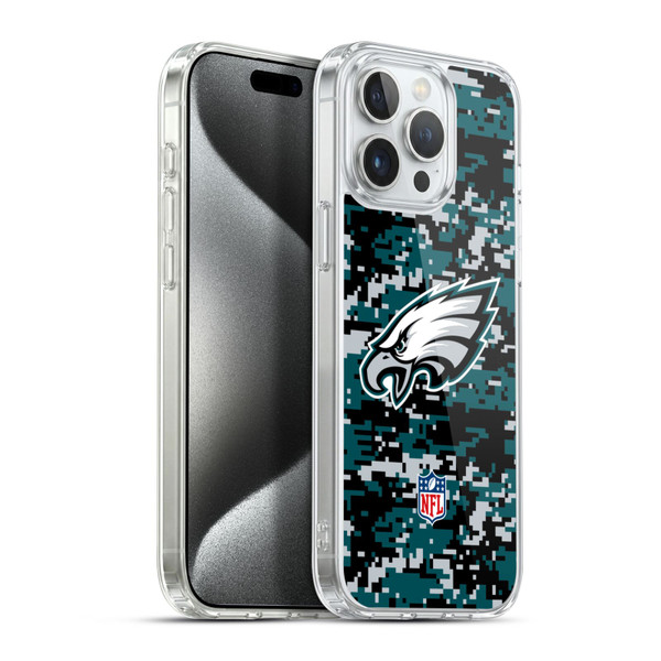 NFL Philadelphia Eagles Graphics Digital Camouflage Soft Gel Case for Apple iPhone 15 Pro Max & MagSafe