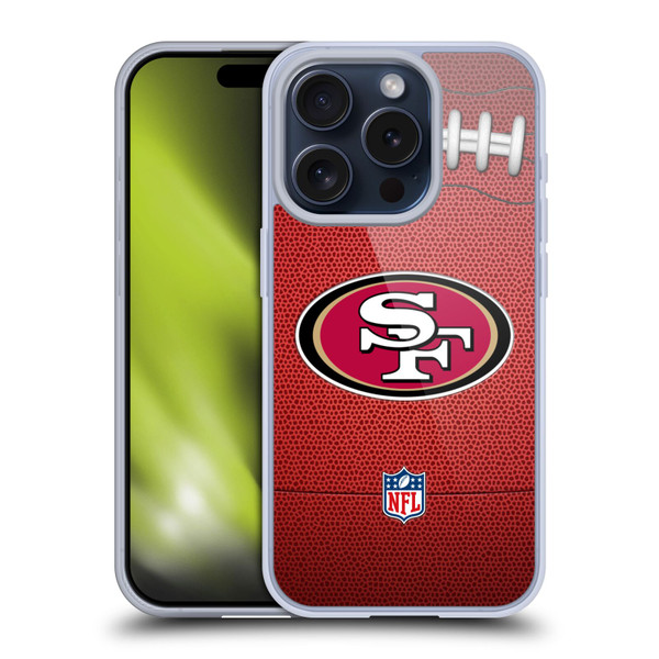 NFL San Francisco 49ers Graphics Football Soft Gel Case for Apple iPhone 15 Pro