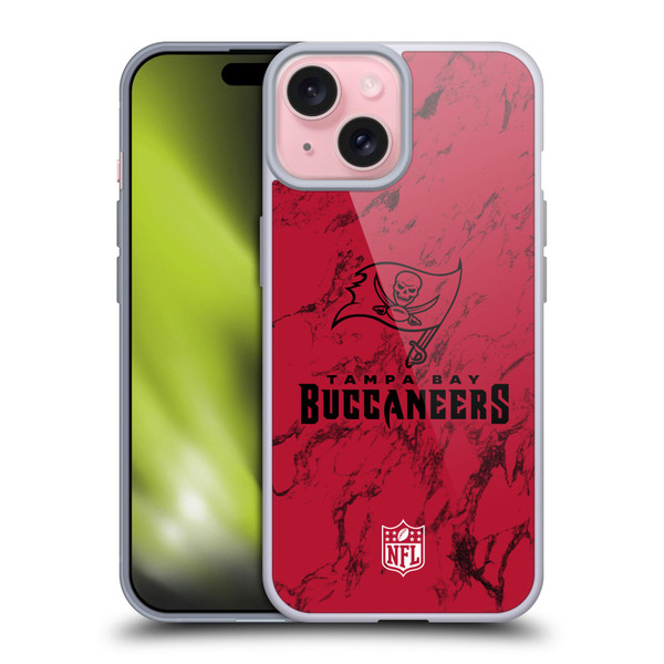 NFL Tampa Bay Buccaneers Graphics Coloured Marble Soft Gel Case for Apple iPhone 15