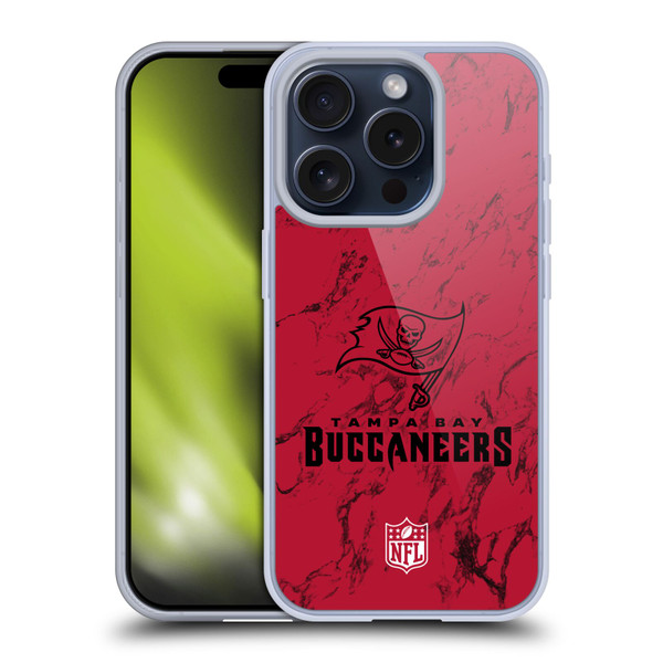 NFL Tampa Bay Buccaneers Graphics Coloured Marble Soft Gel Case for Apple iPhone 15 Pro