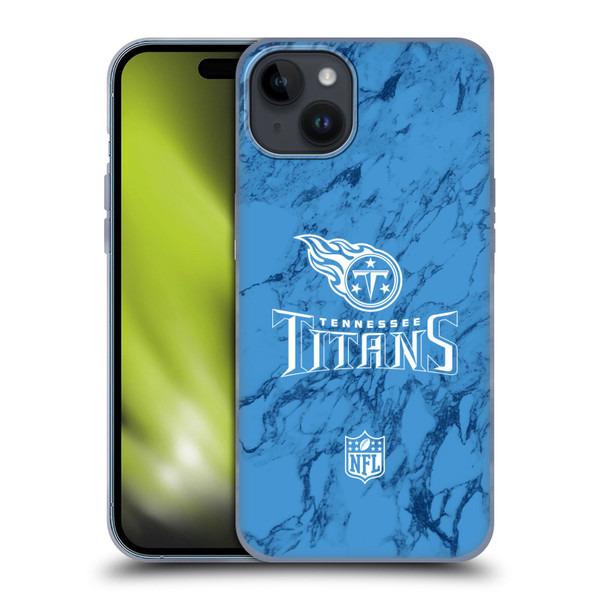 NFL Tennessee Titans Graphics Coloured Marble Soft Gel Case for Apple iPhone 15 Plus