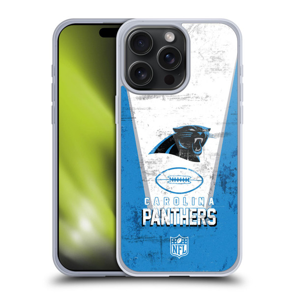 NFL Carolina Panthers Logo Art Banner Soft Gel Case for Apple iPhone 15 Pro Max