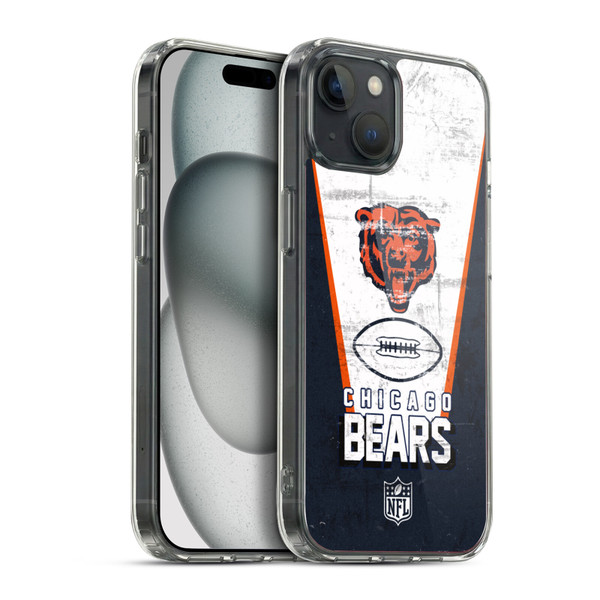 NFL Chicago Bears Logo Art Banner Soft Gel Case for Apple iPhone 15 Plus & MagSafe