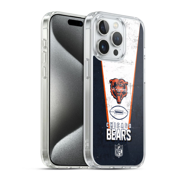 NFL Chicago Bears Logo Art Banner Soft Gel Case for Apple iPhone 15 Pro & MagSafe