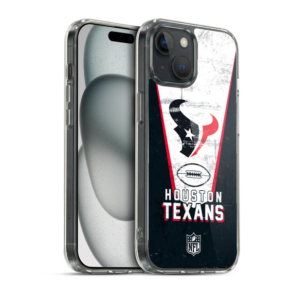NFL Houston Texans Logo Art Banner Soft Gel Case for Apple iPhone 15 & MagSafe