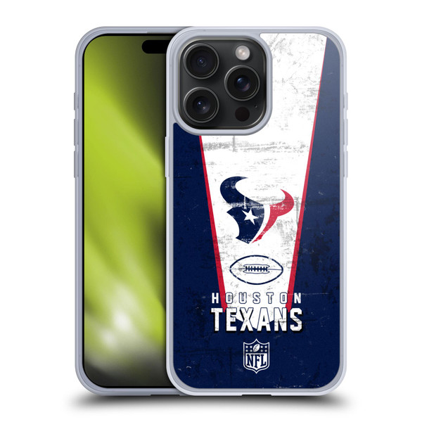 NFL Houston Texans Logo Art Banner Soft Gel Case for Apple iPhone 15 Pro Max
