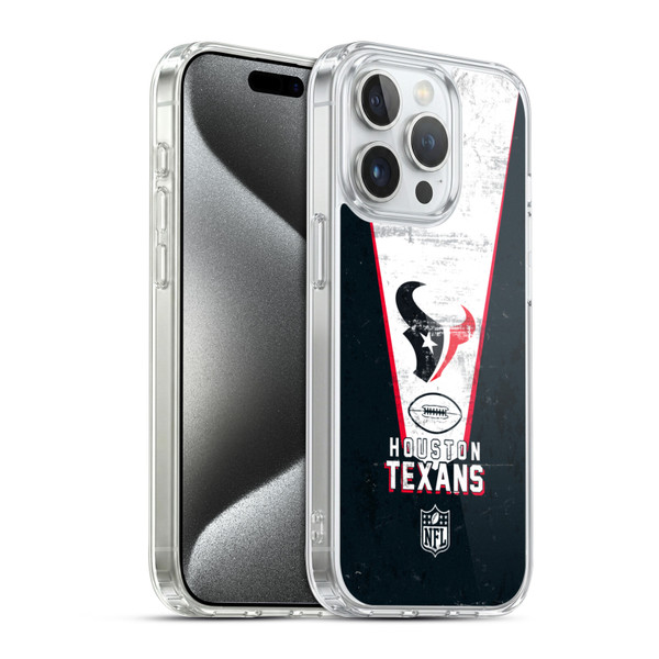 NFL Houston Texans Logo Art Banner Soft Gel Case for Apple iPhone 15 Pro & MagSafe