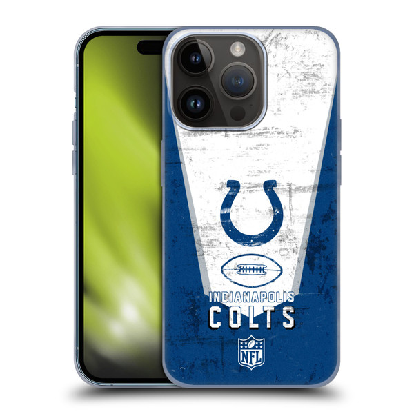 NFL Indianapolis Colts Logo Art Banner Soft Gel Case for Apple iPhone 15 Pro