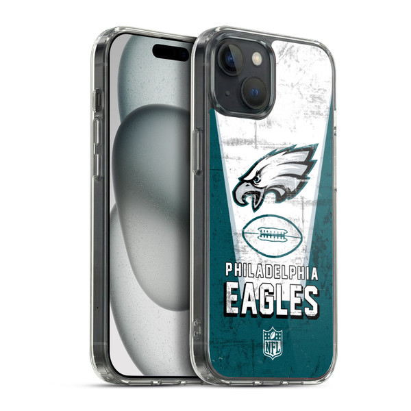NFL Philadelphia Eagles Logo Art Banner Soft Gel Case for Apple iPhone 15 Plus & MagSafe