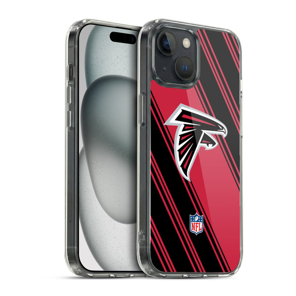 NFL Atlanta Falcons Artwork Stripes Soft Gel Case for Apple iPhone 15 & MagSafe
