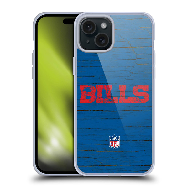 NFL Buffalo Bills Logo Distressed Look Soft Gel Case for Apple iPhone 15 Plus