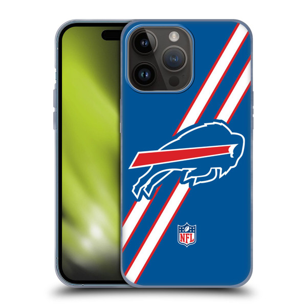 NFL Buffalo Bills Logo Stripes Soft Gel Case for Apple iPhone 15 Pro Max
