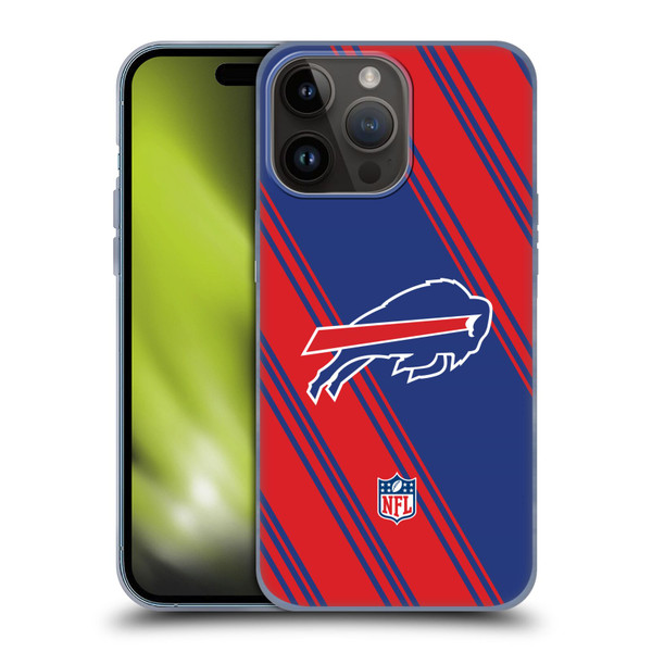 NFL Buffalo Bills Artwork Stripes Soft Gel Case for Apple iPhone 15 Pro Max