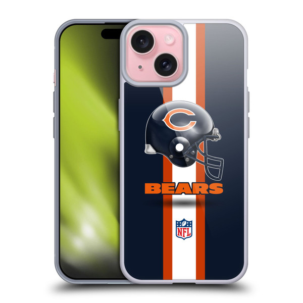 NFL Chicago Bears Logo Helmet Soft Gel Case for Apple iPhone 15
