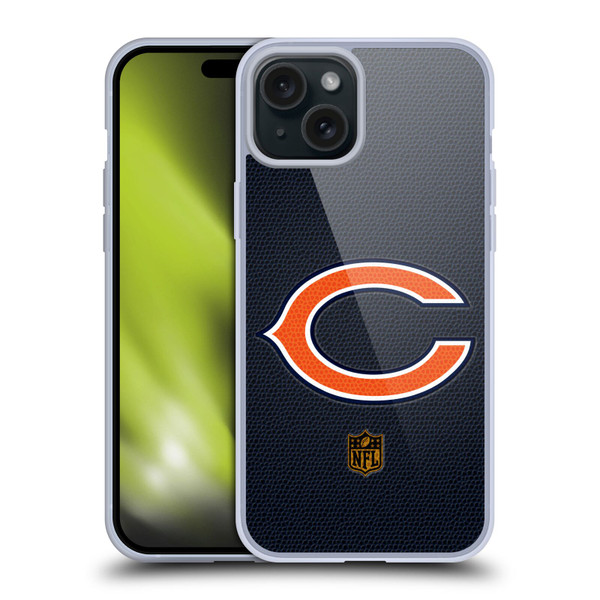 NFL Chicago Bears Logo Football Soft Gel Case for Apple iPhone 15 Plus