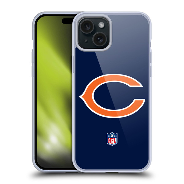 NFL Chicago Bears Logo Plain Soft Gel Case for Apple iPhone 15 Plus