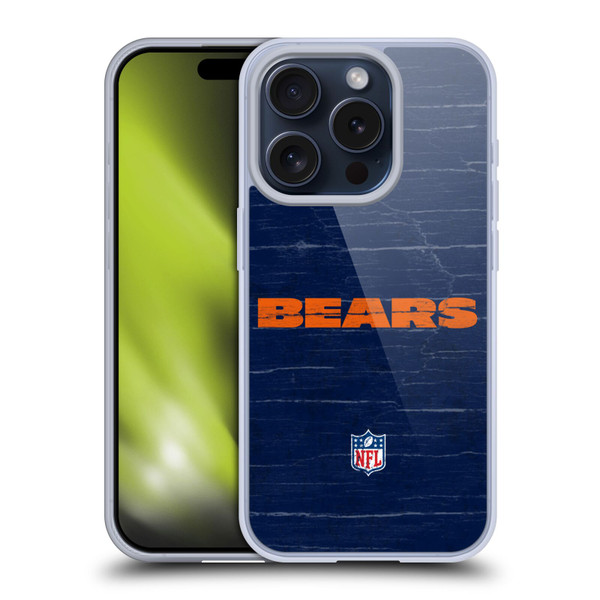 NFL Chicago Bears Logo Distressed Look Soft Gel Case for Apple iPhone 15 Pro